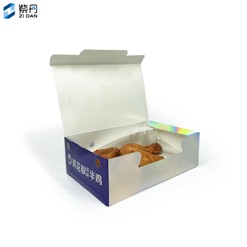 Biodegradable Take Away Food Boxes Food Packaging Hamburger Box Snack Box Accept French Fries Fried Chicken Nuggets Carton Paper