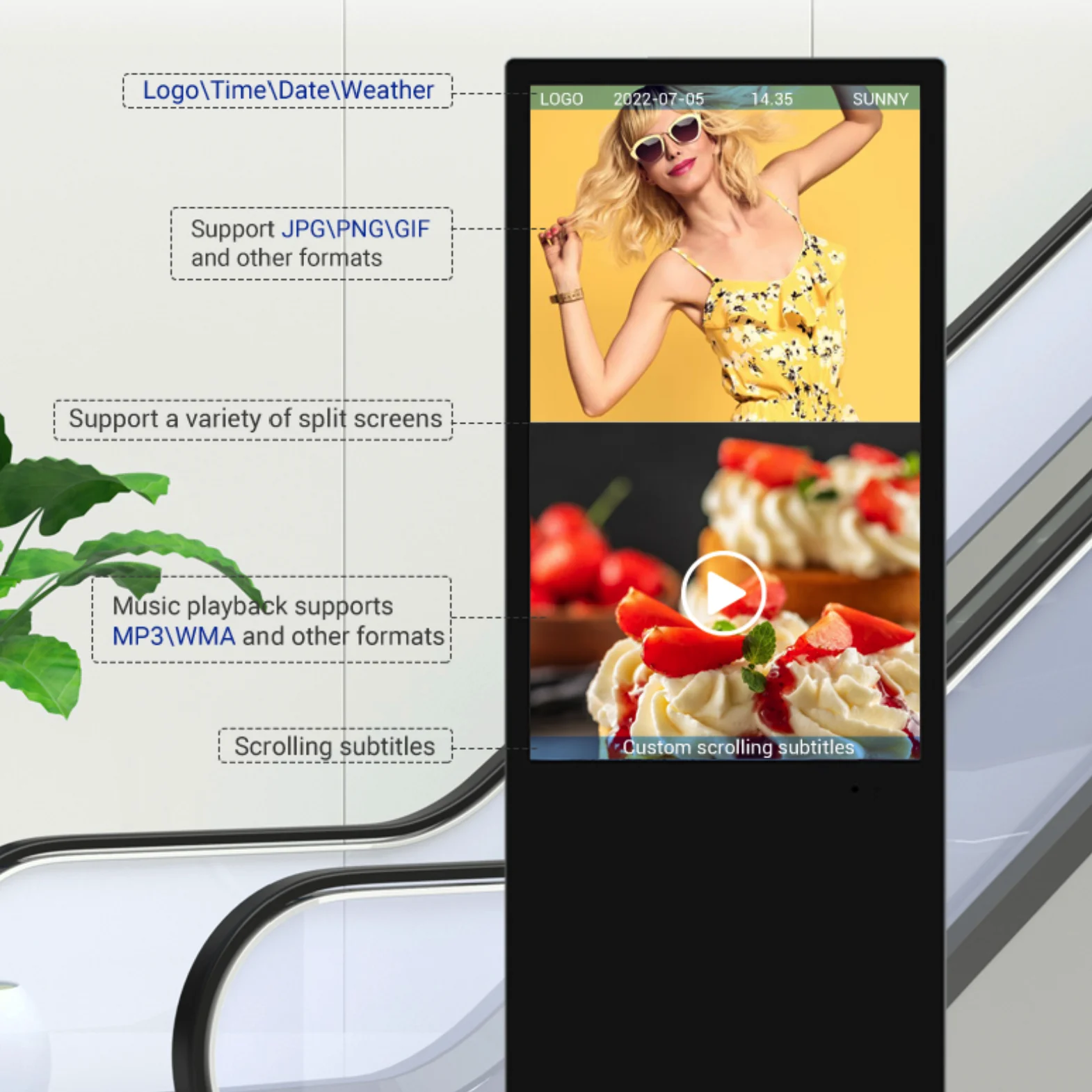 32 To 55 Inch Floor Stand Advertising Kiosk Lcd Advertising Kiosk Player Vertical Digital Signage Display