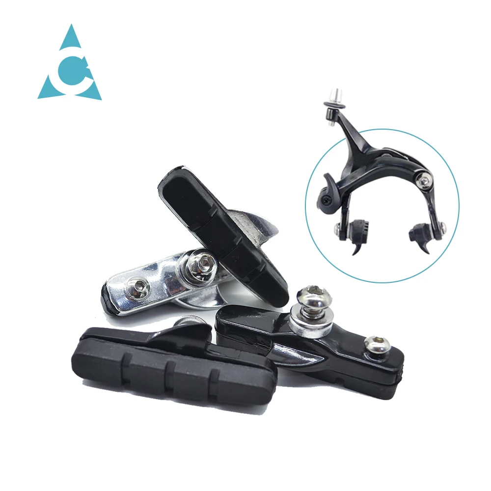 Road Bike C-Brake Caliper Pads Bicycle Brake Shoes Rubber Blocks Light-Weight Replaceable for Shimano