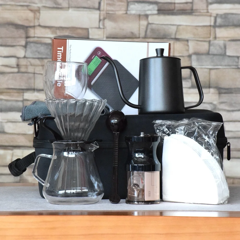 Percolater Travel Coffee Bags coffee set Pour Over Kettle Servers Coffee Maker Black Eva Bag Barista Accessories