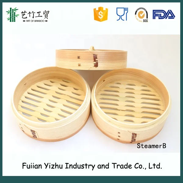 2020 Hot sell 100 handmade bamboo basket weaving steamer dim sum use  bamboo food steamers