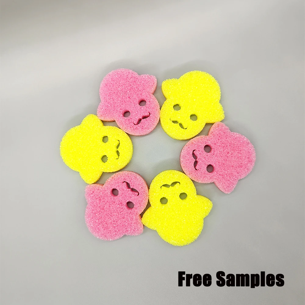 Daddy Style Color Paper Box Smiley Face Sponge For Kitchen Washing Scratch Free Deep Cleaning Scrubbier Temperature Thermo
