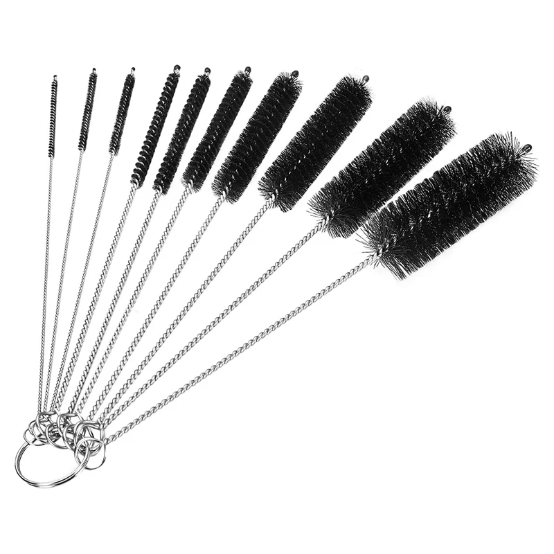 304 Stainless Steel & Nylon Straw Cleaning Brush Wholesale-Baby-Friendly Bottle Washer Brush set 13 IN 1