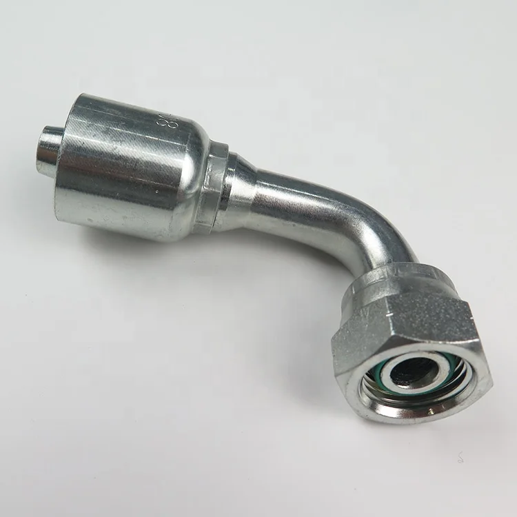 22691-RW Forged End Connection Hydraulic Hose Fittings Carbon Steel Single Hex 90 Degree Bsp