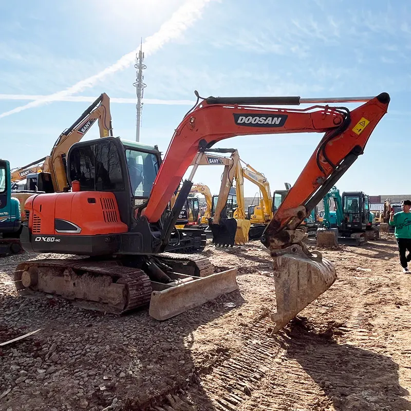 Лучший экскаватор Doosan DX60 60 DH55 б/у небольшой мини 6-тонный землеройный строительная техника продажа