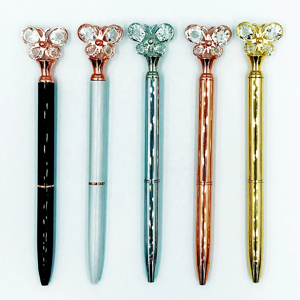 Pen factory custom metal colorful pen Jewelled Crystal Diamond Metal Ball Point Pen