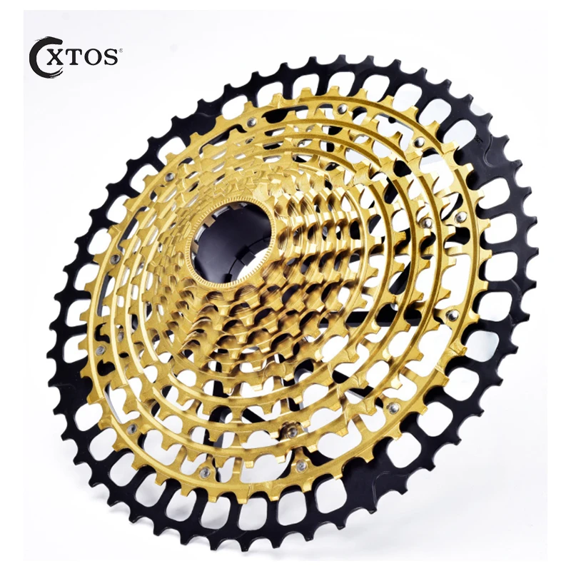 XTOS  Bicycle Cassette HG MTB 11-50T  Full steel 12Speed  gold Mountain Bike Freewheel