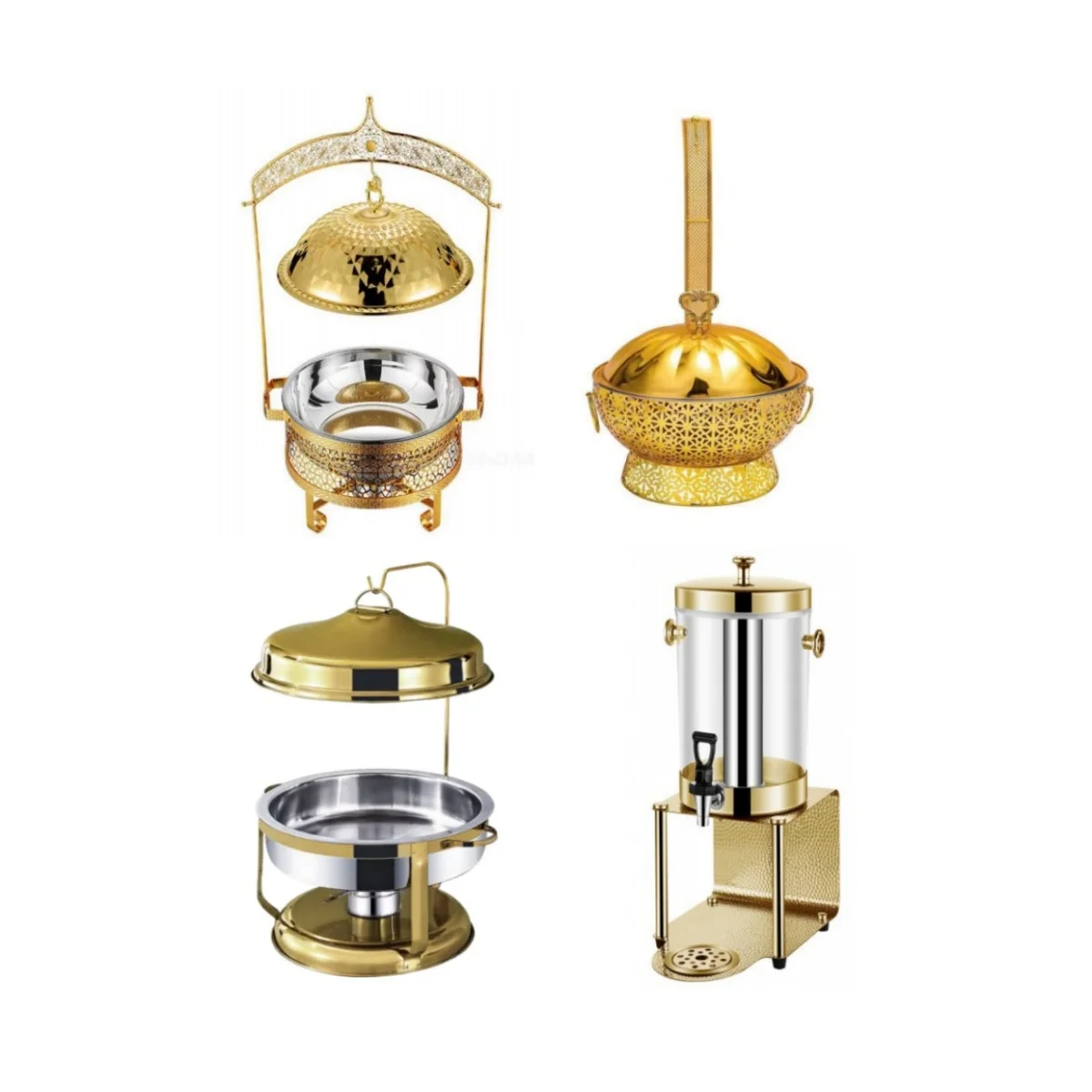 Luxury Stainless Steel Food Warmer Gold Hydraulic Cheffing Chafing Dishes for Buffet Catering Hotel & Restaurant Supplies