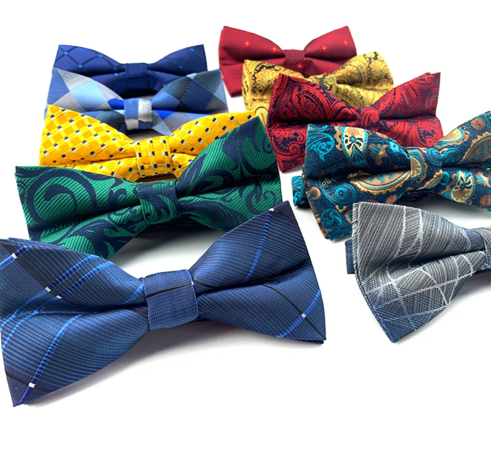 Hot Sales Luxury Paisley Bow tie Custom Jacquard Woven Polyester Lattice Bow ties For Men