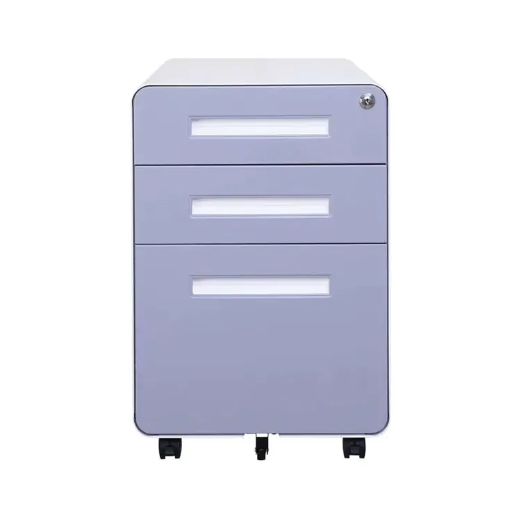 Office furniture Equipment metal mobile file cabinet steel mobile pedestal cabinet with security lock under desk filing cabinet