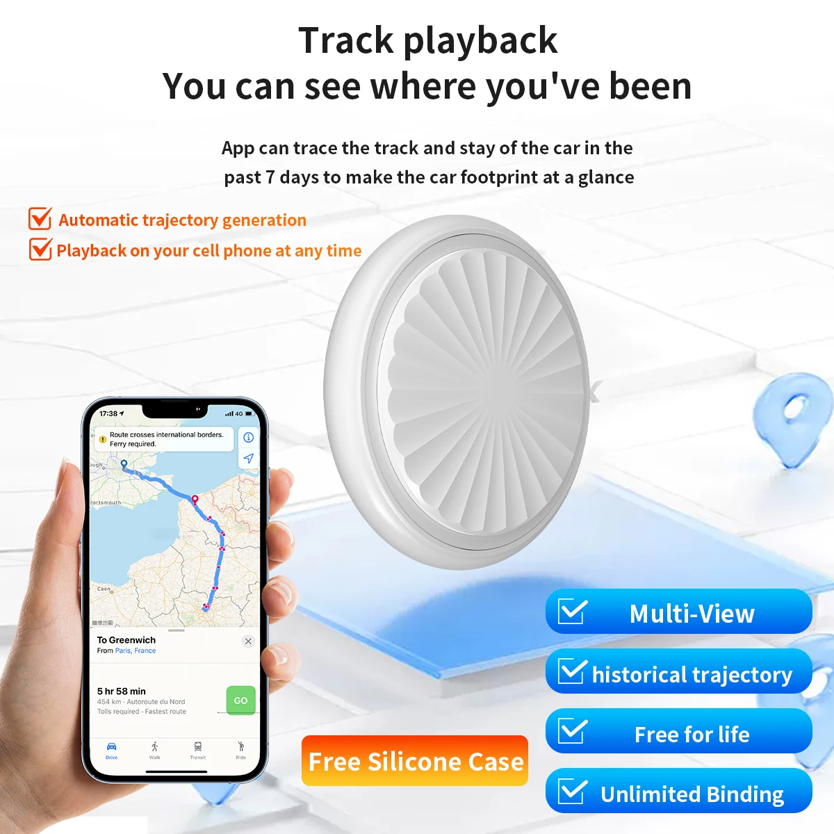 GPS-трекер для iOS и Android исторический трек-запрос Bluetooth несколько человек просмотр водонепроницаемое устройство с защитой от потери мультфильм