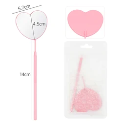 Новое зеркало из нержавеющей стали в форме сердца с ручным увеличительным зеркалом для наращивания ресниц