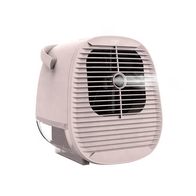 USB rechargeable spray humidifying fan mini air cooler with 1.2L water tank