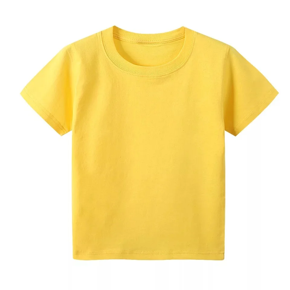 Toddler boys girls t-shirts custom plain dyed 100% organic cotton kids short sleeve t shirts