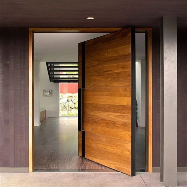 Solid wood  privot door interior wood wpc door frame design