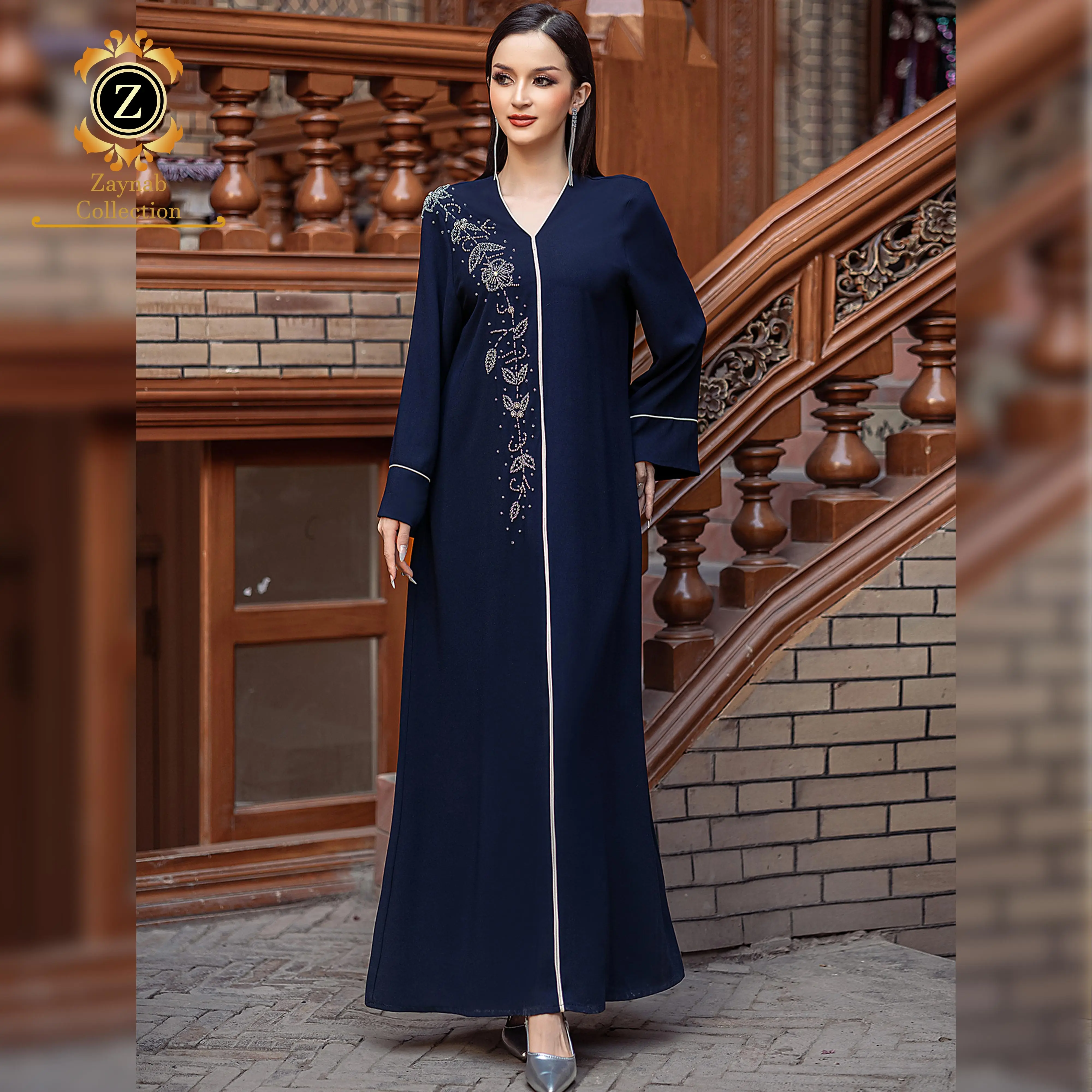 Zaynab Abaya Women Muslim Dress Women Dubai Dress Abaya Islamic Clothing Women  Dress Custom Manufacturer Ramadan Jalabiya