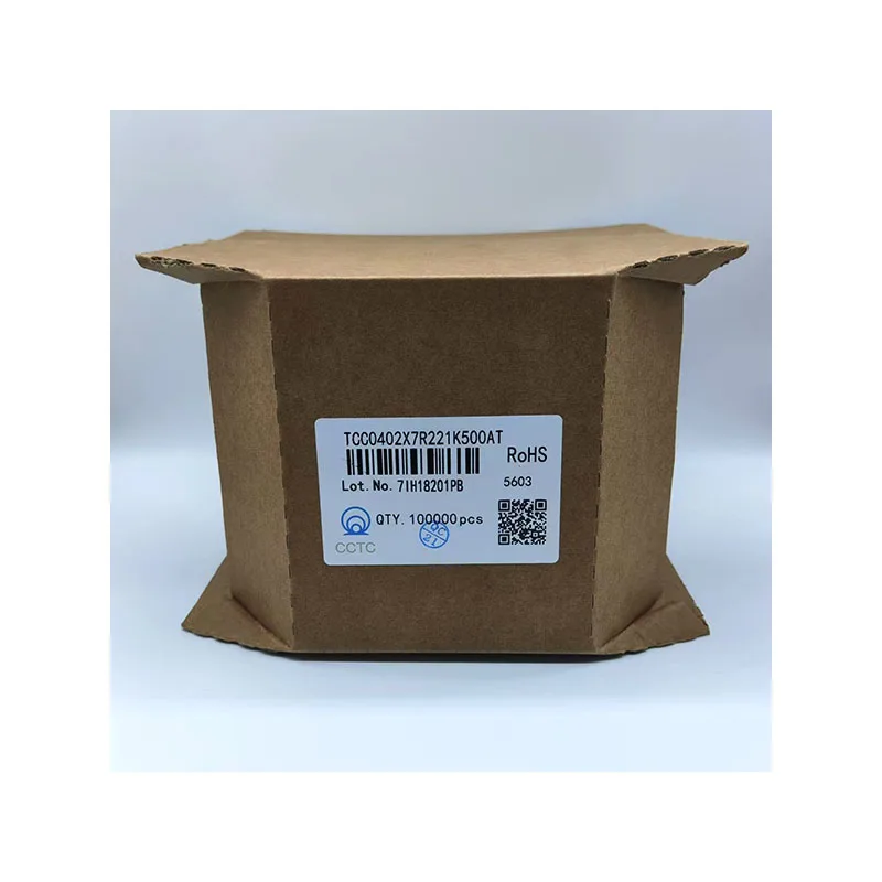 Cultilayer Ceramic Capacitors CCTC TCC0402X7R221K500AT SMT 0402/1005 X7R 220pF 50V  Precision Surface Mount Capacitor