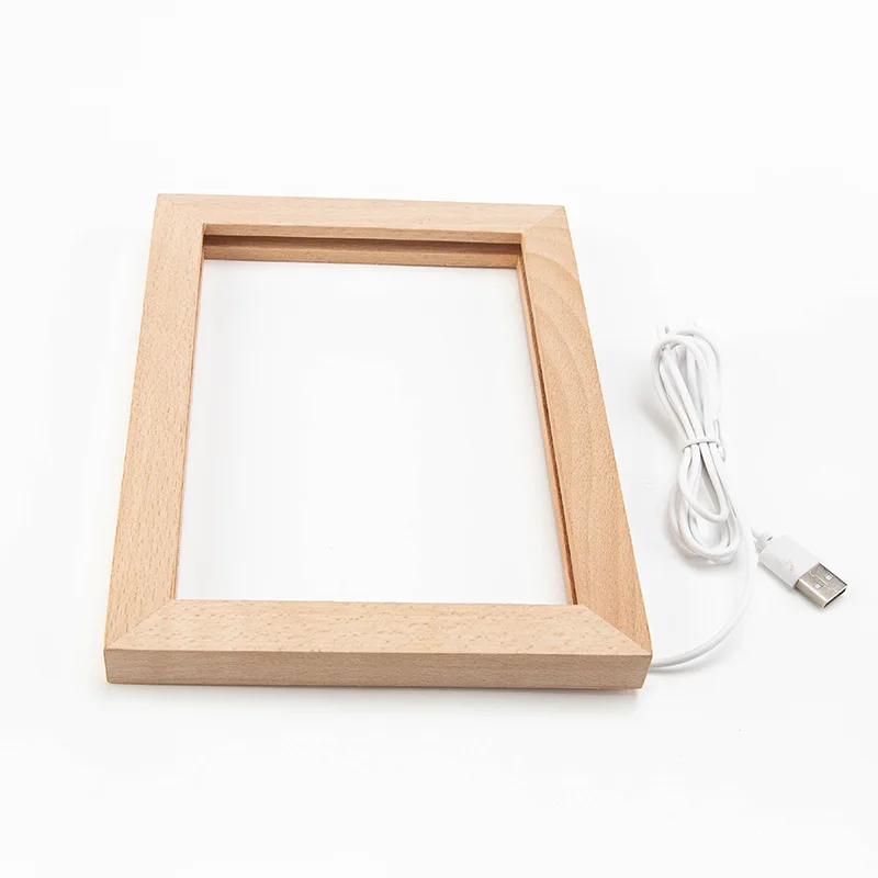 3D Иллюзия светодиодная фоторамка ночник Фантастическая деревянная настольная лампа с переключателем питания