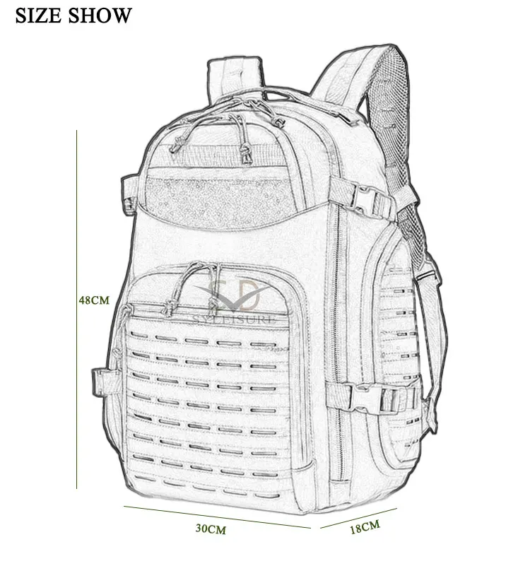 Laptop school hiking camping bag 26L molle system travel backpack
