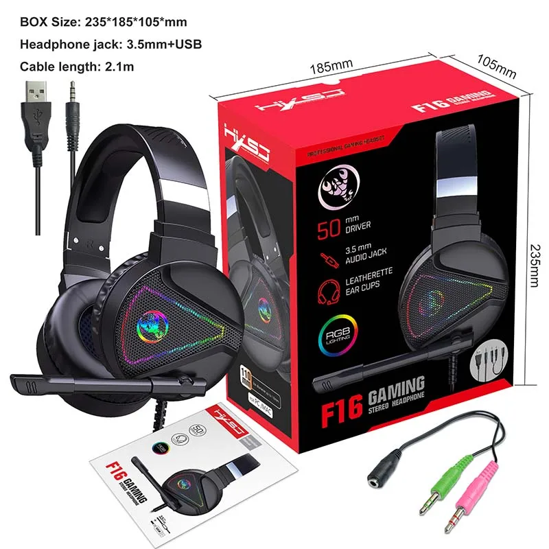 High Quality Wired RGB Professional 7.1 Gamer Headphone Gaming Headset with Microphone