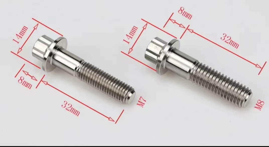 HOT SALE M8 Titanium Split Rim bolts for BBS -M7*1.0*32mm