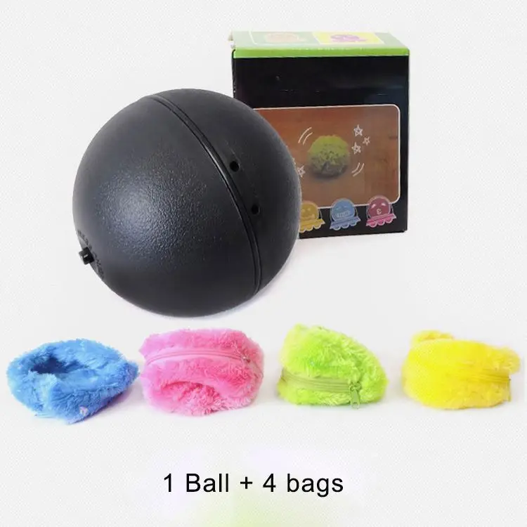 Amazon top Electronic Automatic Roller Magic Microfiber Ball Mop Dog Cat Pet Plush Ball Toys