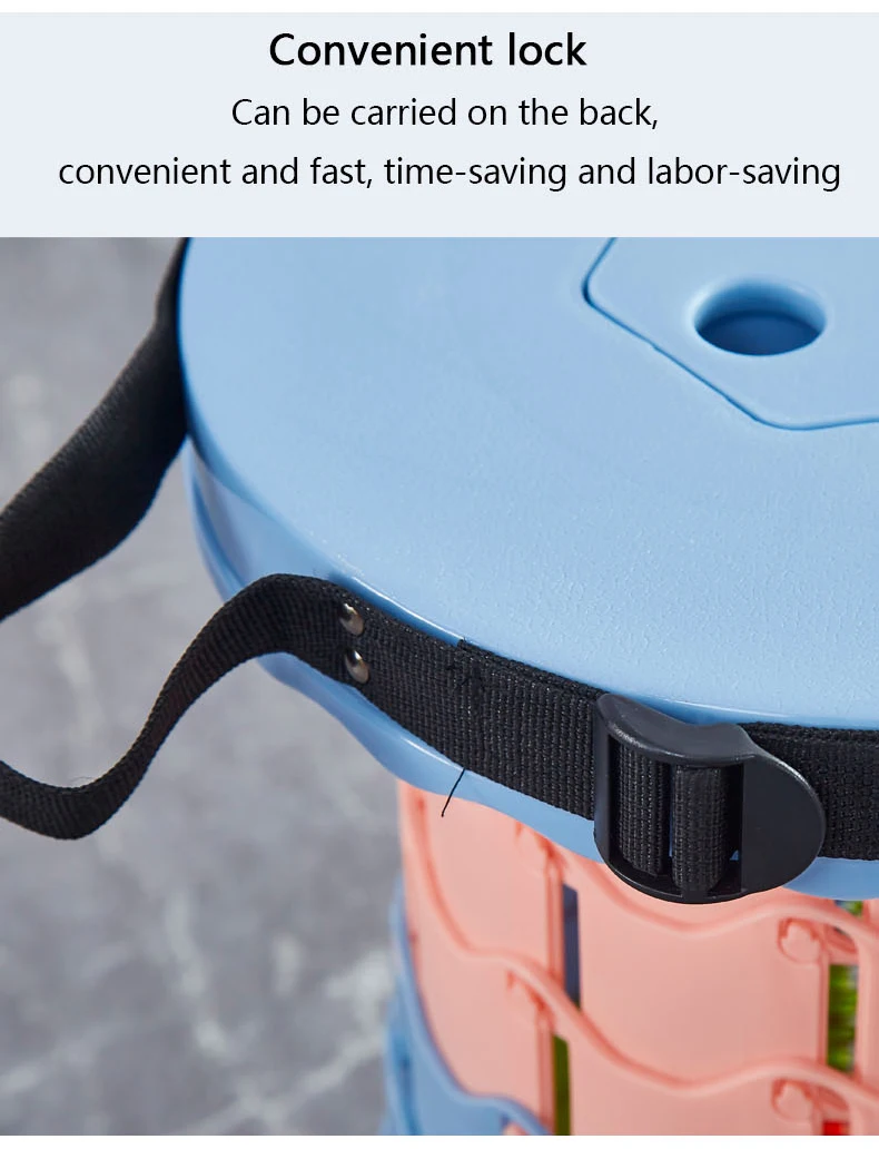 Easy Telescopic Round Portable Retractable Plastic Chair Camping Gardening Camping Folding Stool Retractable Stool