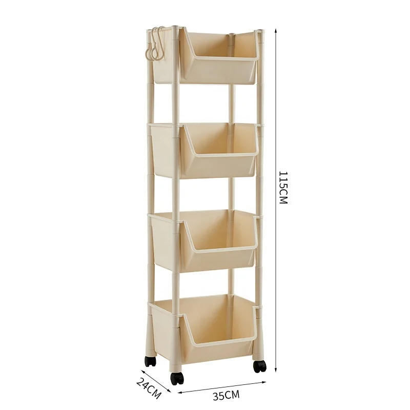 Оптовая продажа, Лидер продаж, пластиковый 4-уровневый кухонный угловой органайзер для хранения, полка с колесами