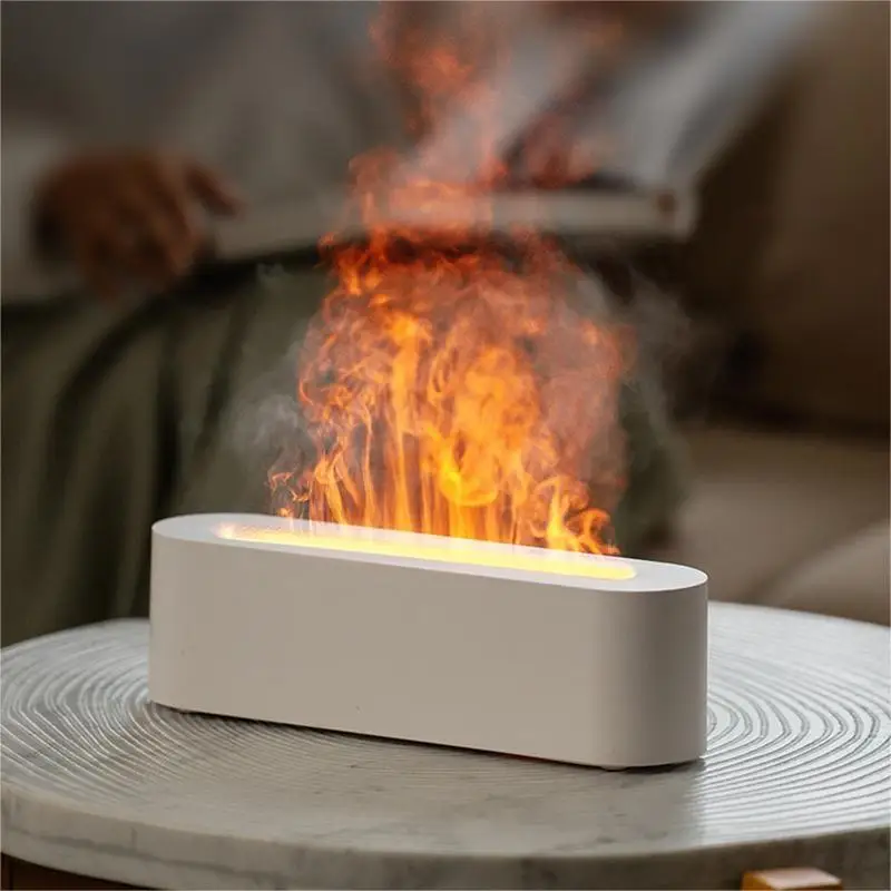 Hot Selling Products 2023 USB Portable Ultrasonic Air Diffuser Essential Oils Flame Humidifier For Home Use