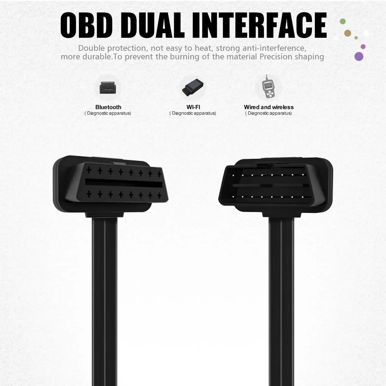 Chinese Manufacturer obd 2 cable 26Awg Pure Copper obd extension cable Obd Cable