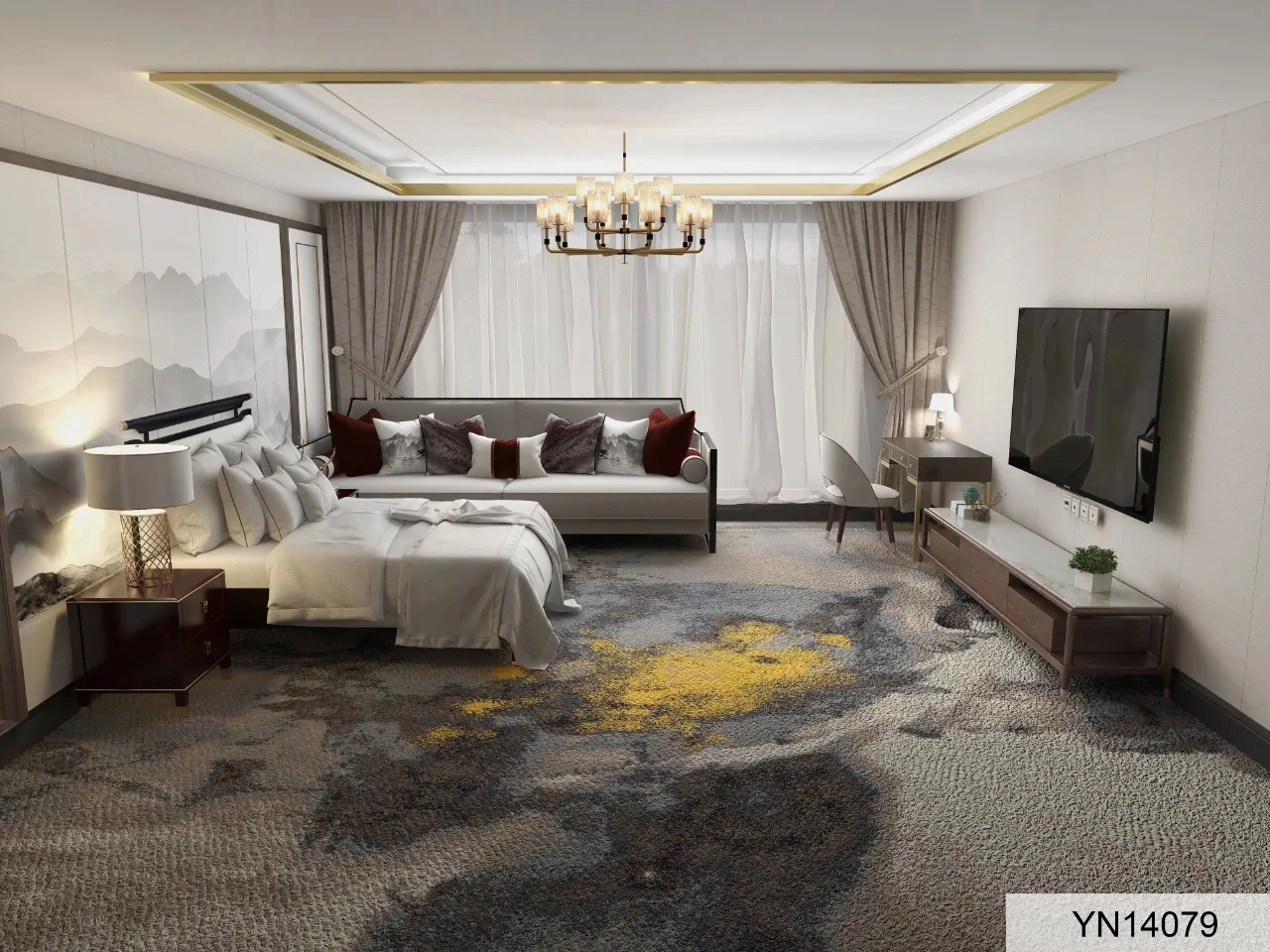 manufacturing carpets factory hot sell 100% nylon printed carpet 5-star hotel lobby wall to wall carpeted