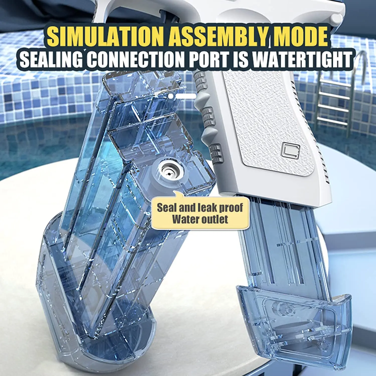 High Capacity Automatic Electric Water Gun Burst Blaster Battery Powered Long Range Glock Water Gun Outdoor Summer Toys