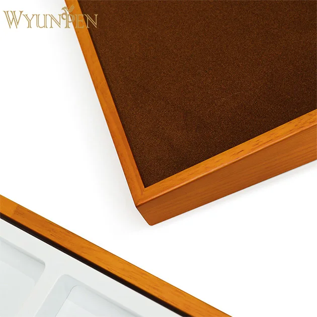 WYP 18 Slot Solid wood Modern Minimalism Sunglasses Display Stand Glasses Wooden Lacquer Beveled Tray Display Rack