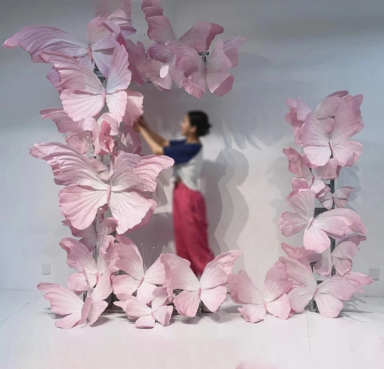 J-351 New design giant paper butterfly arch for Wedding Background Decoration event party window visual merchandising decor
