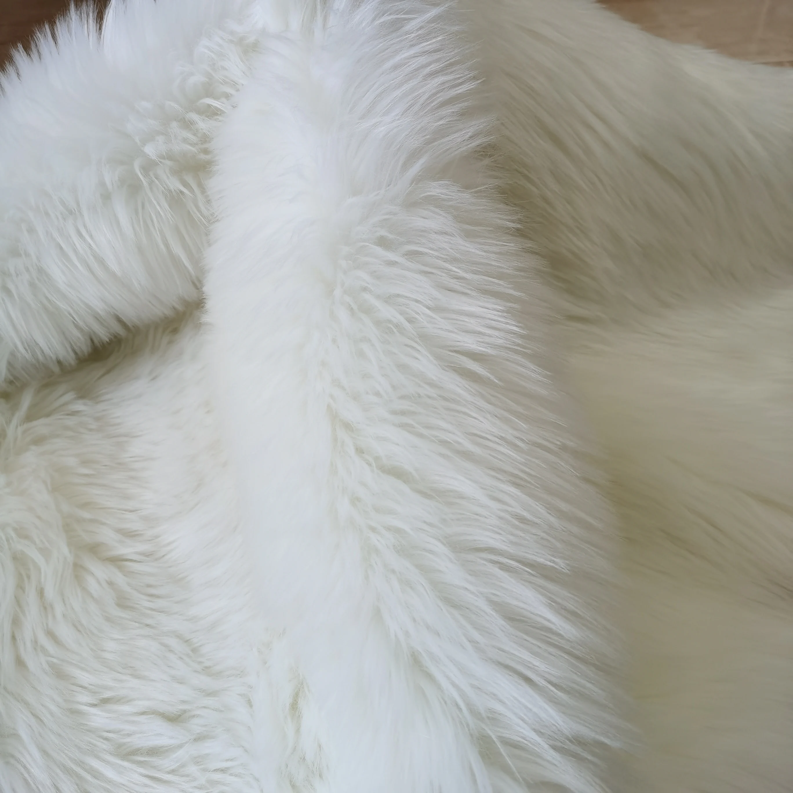 Factory direct selling round fur mat sheepskin rug with fringe cute suede bottom back carpet for bedroom