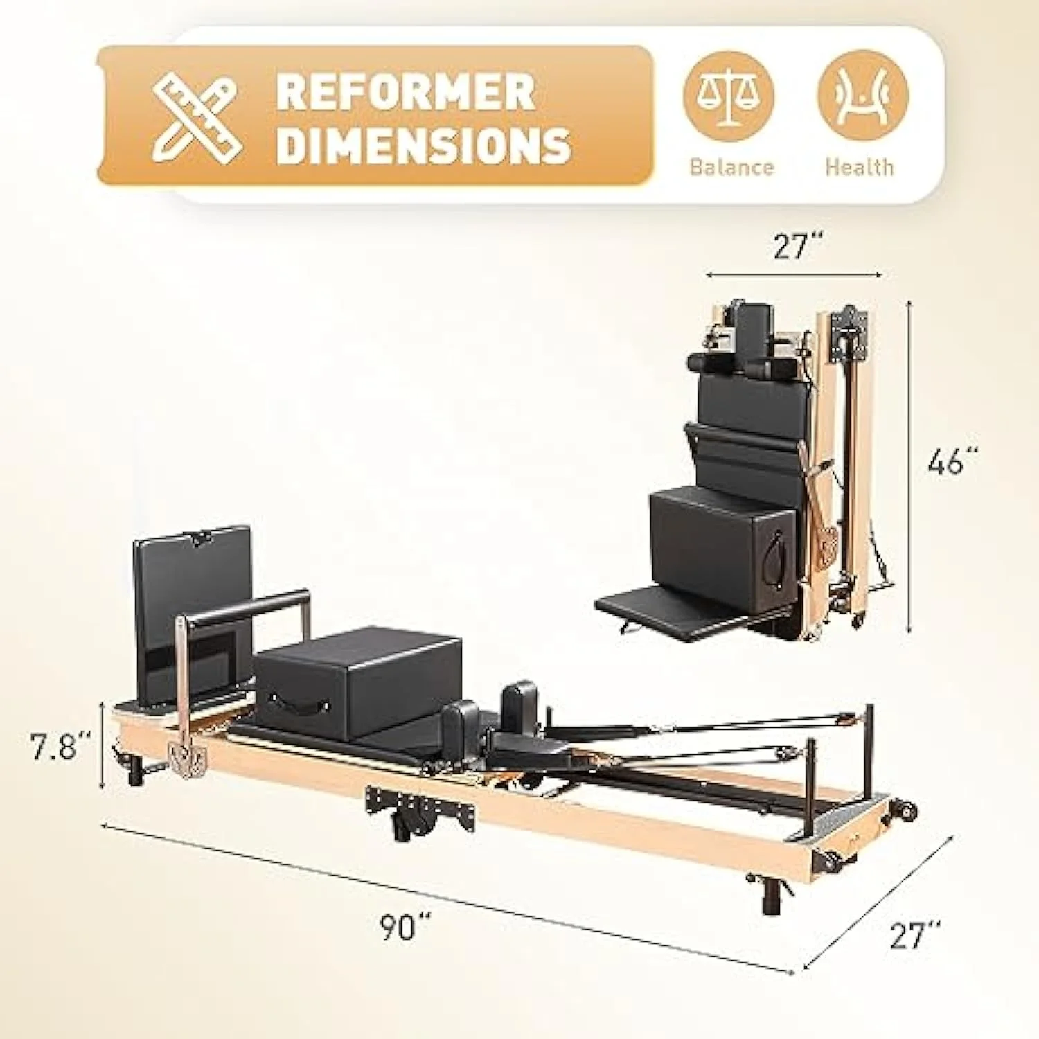 New Foldable Pilates Machine Equipment  Pilates Reformer Workout Machine for Home Gym