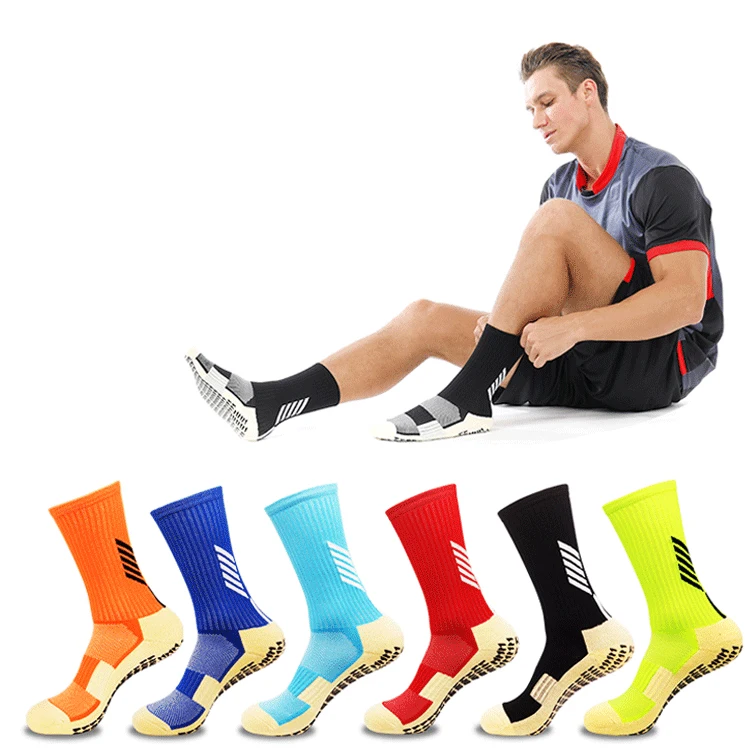 Non Slip Glue Football Socks Towel Bottom Sports Socks Anti-skid Tube Socks for Kids Youth Adults Basketball