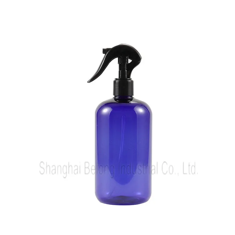 IBELONG 200ml 220ml 250ml 300ml 500ml Blue Black White Amber Clear PET Plastic Spray Bottle with Spray Trigger Sprayer Pump
