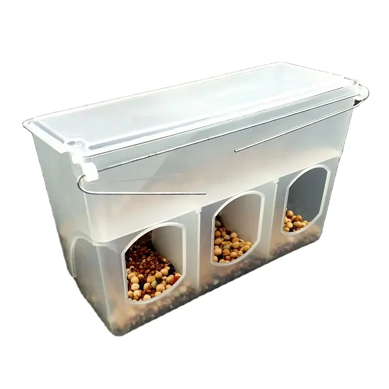 Подвесной голубь с тремя отверстиями для птицы кормушкой большой емкости курятник снаружи прочная пластиковая миска самостоятельного кормления птиц