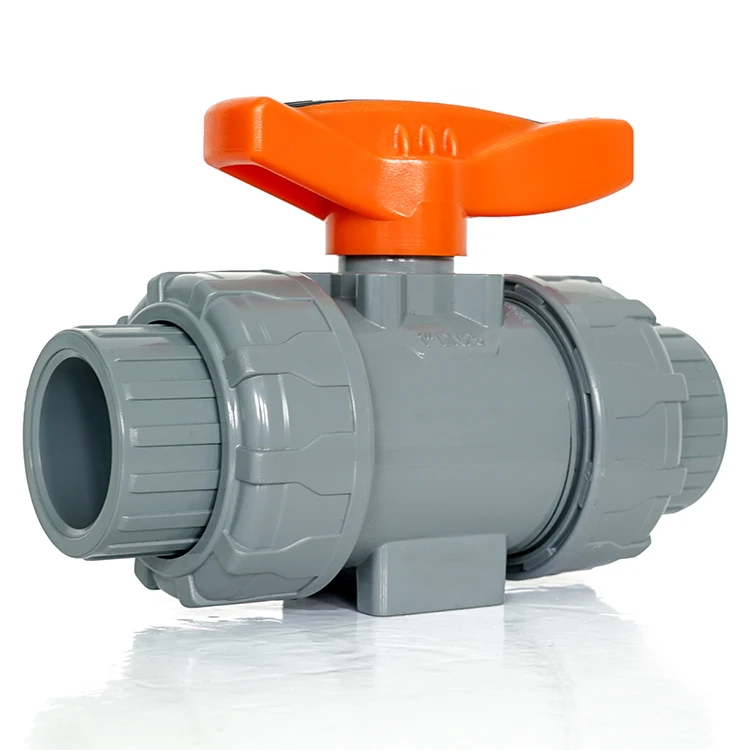 CPVC Manual Ball Valve DN15-100 Double Union Plastic Ball Valve For Water Dosing System Industrial Manual Ball Valve