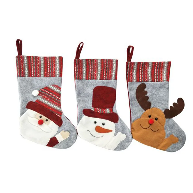 hello christmas santa stocking hanging decoration sock christmas custom design handmade xmas home decor felt crafts