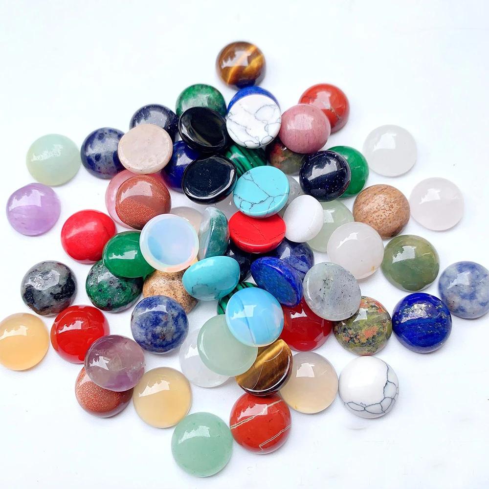 Natural tiger eye amethyst ring face drum face half circle ring patch diy bare stone accessories wholesale