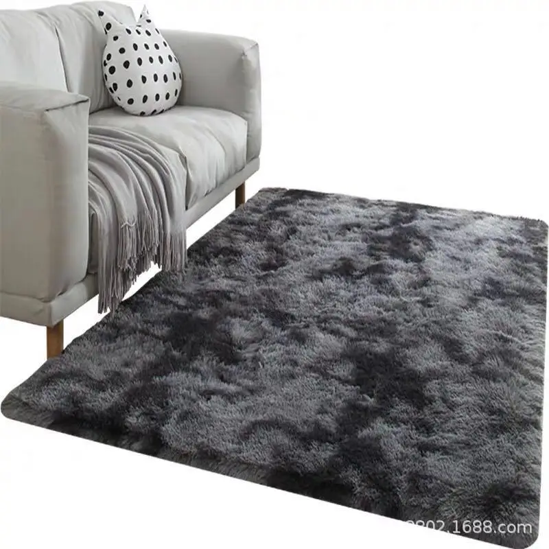 Tie Dye Gradient Velvet Carpet Living Room Coffee Table Pad Bedside Long Hair Washable Full Spread Bedroom Nordic Ins