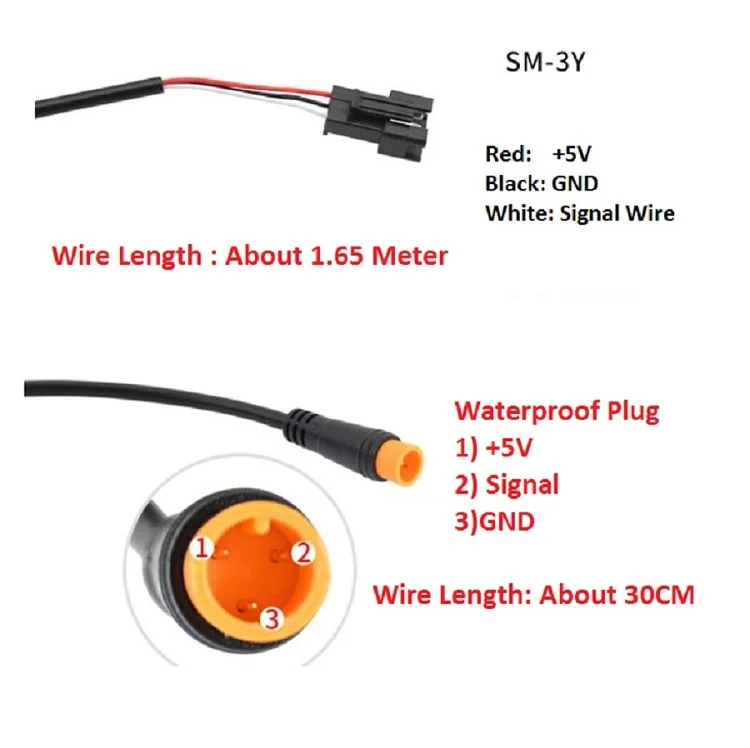 300X Thumb  Throttle  Speed Accelerator SM Plug  Connector or Waterproof Plug of Wuxing Throttle  For Electric Bike Part