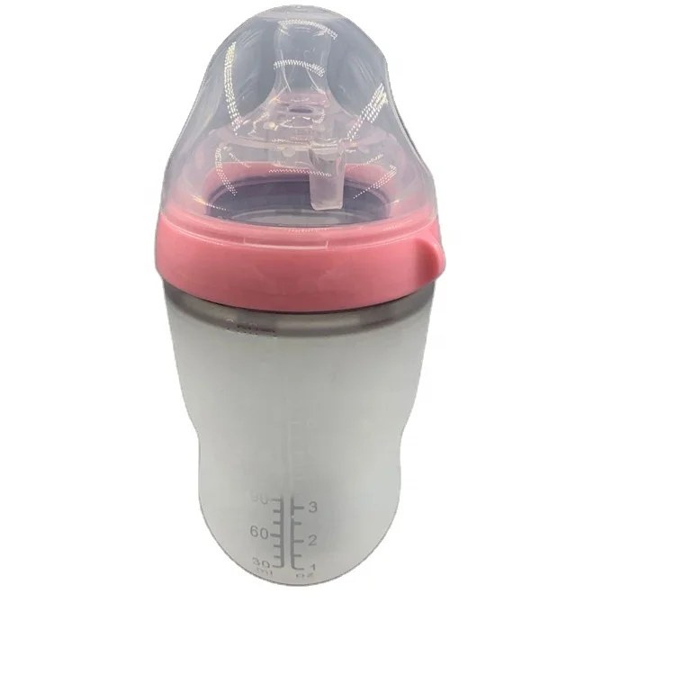 Wholesale Price High Quality Baby Straw Bottle Personalised Drink Water milk Wide Mouth no handle Silicone Children Water Bottle