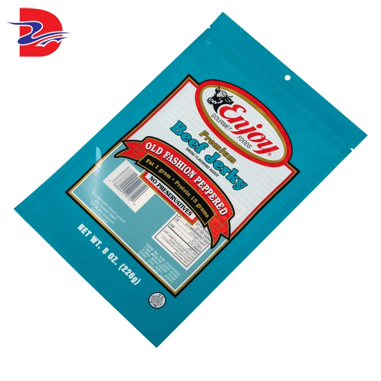 Finest-quality resealable plastic food grade south africa biltong beef jerky packaging bag