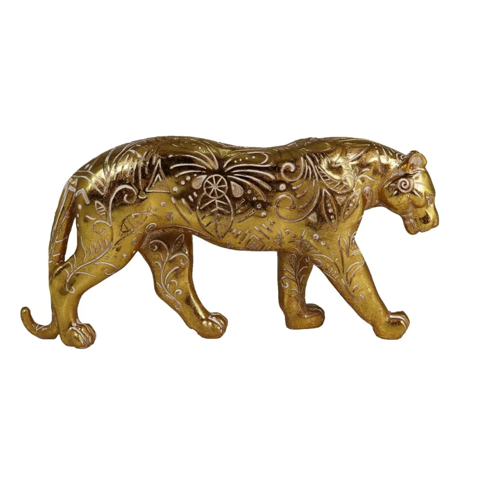 Custom Gold Cheetah Statue Simple Modern Western Resin Sculpture for Living Room Bedroom Desktop Art Decoration Gift for Dad