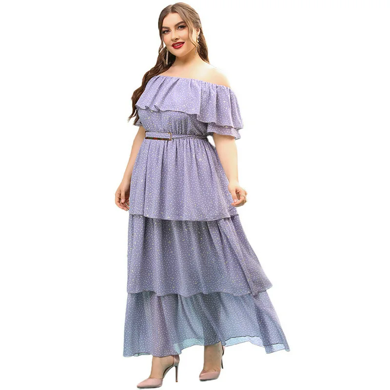 Высококачественная женская мусульманская одежда R13841S 2022 большого размера 4XL Европейская с открытыми плечами Заводская оптовая цена