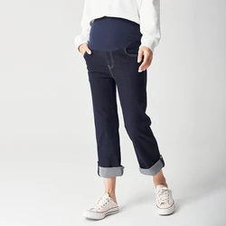 Fashion Elastic Pants Pregnancy Denim Clothes Pregnant Women Belly Trousers Maternity Jeans Pregnant