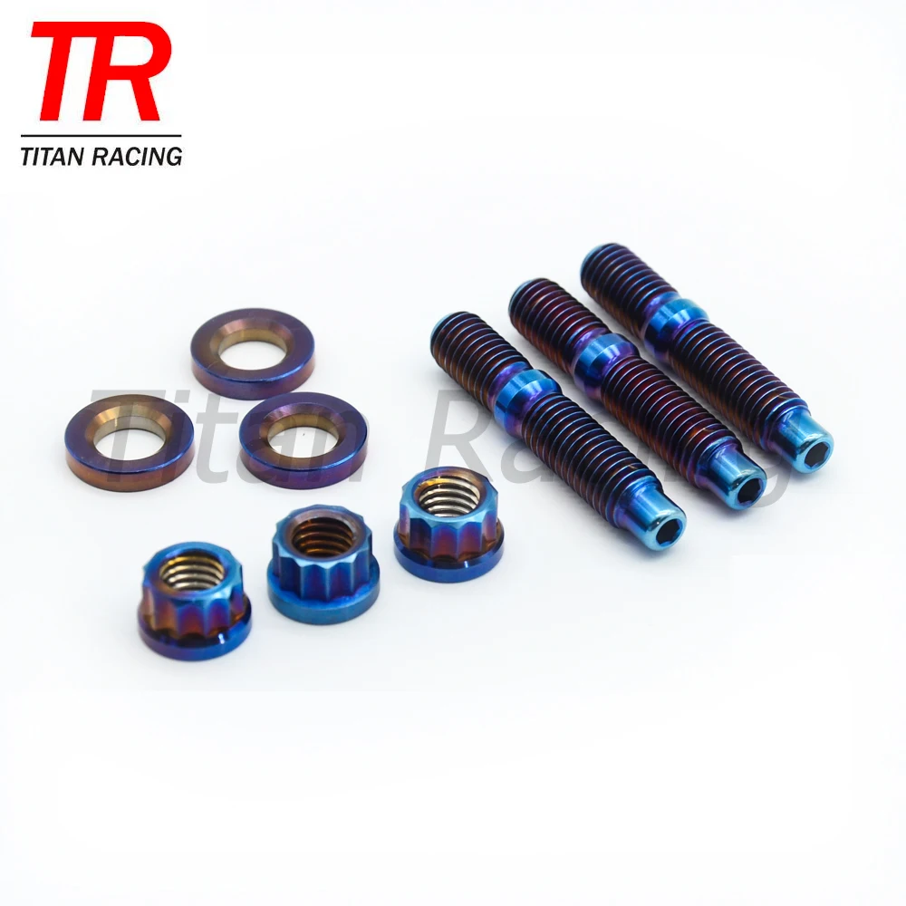 Titanium Manifold Stud Kit M8 M10 Car Exhaust Pipe GR5 TC4 Titanium Stud Sets Bolt